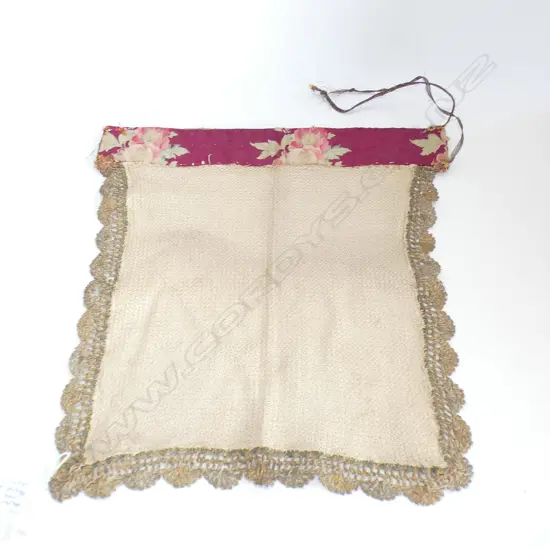 Woven veil with metal thread trim (Uighur, China). 330x330mm.